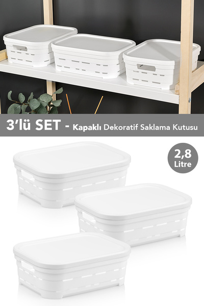 Meleni Home Декоративна пірамідальна коробка для зберігання з 3 кришками та о...