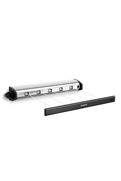 Brabantia Extragere 90300176, 22 m, Suport de perete, Încuietoare automată, Rezistent la rugină, Negru/Oțel inoxidabil