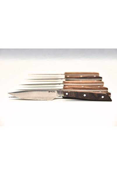 Ares Serisi Steak Bıçağı - Ceviz Sap 12 cm 6'lı