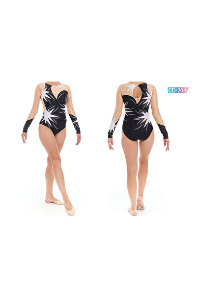 Rhytmine CD-204 Baskılı Cimnastik Mayo