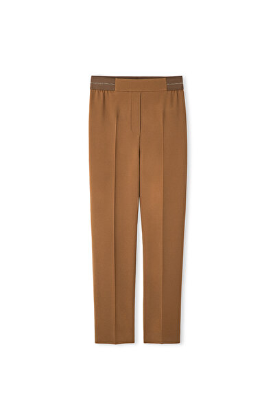 İpekyol Skinny Fit Trousers with Shiny Stripes