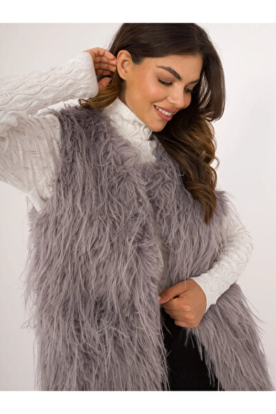 UniqueStore.ro Scarlet Grey Vest, made of lavender grey fur