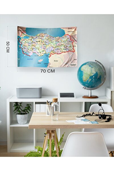 Baskı Madeni Renkli Türkiye Haritası, Duvar afişi Çocuk Odası renkli Türkiye ...