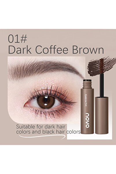 No-vo Eyebrow Tint, Semi Permanent Waterproof Smudge Proof Long Lasting Eyebrow Tattoos(Dark Coffee Brown)