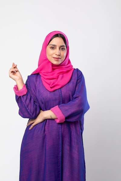 outline Baskin Abaya with double-faced fabric