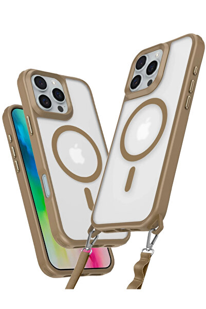 NewFace حافظة سيليكون SPTRNS لهاتف آيفون 16 برو متوافقة مع ماج سيف (124519) - لون صحراوي