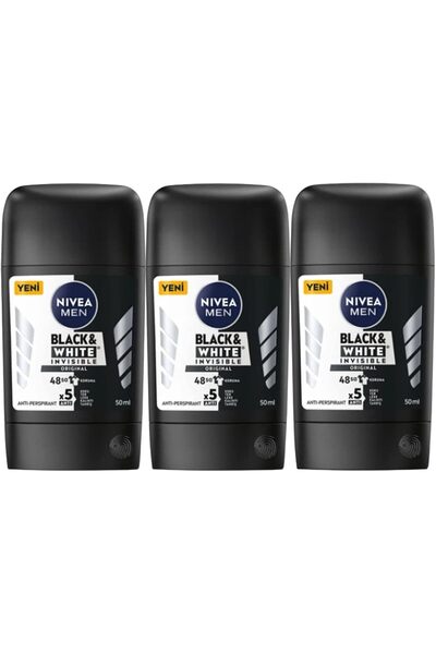 NIVEA NEW STICK BLACK WHITE ORIGINAL STICK DEODORANT 50 ML - THINY APPEARANCE-ANTI-TRANSPIRANT-ERGON