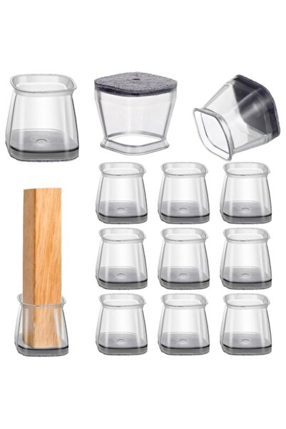 Paefiu Set 40 Protectii Picioare Mobila, Protectie Anti-Zgariere Podea, Silicon, Transparent, intre 27-38mm