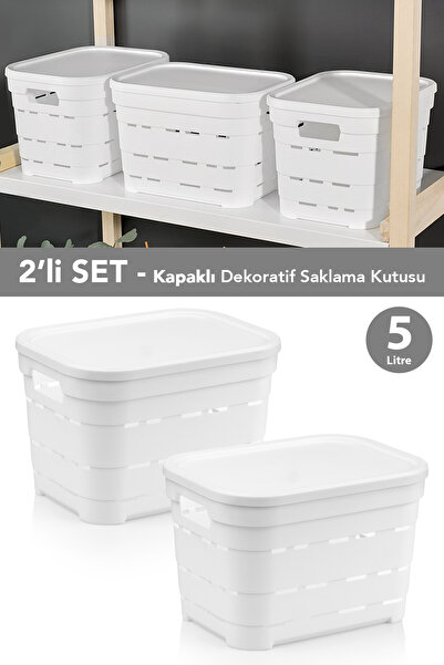 Meleni Home Декоративна пірамідальна коробка для зберігання з 2 кришками та о...