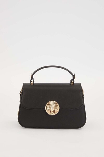 Levidor Siyah Yuvarlak Tokalı El Çantası