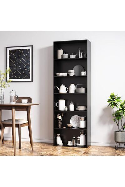 Modern home Wooden Tall Storage Shelf Unit with 4 Open Shelves - White 180 cm