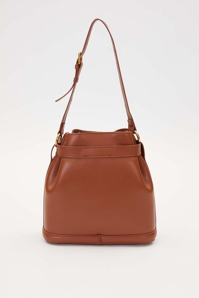 Levidor Camel Ruched Detail Shoulder Bag