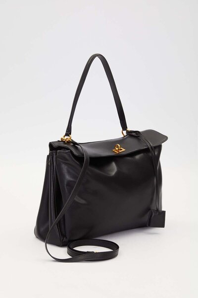 Levidor Чорна золота застібка Детальна ручна сумка