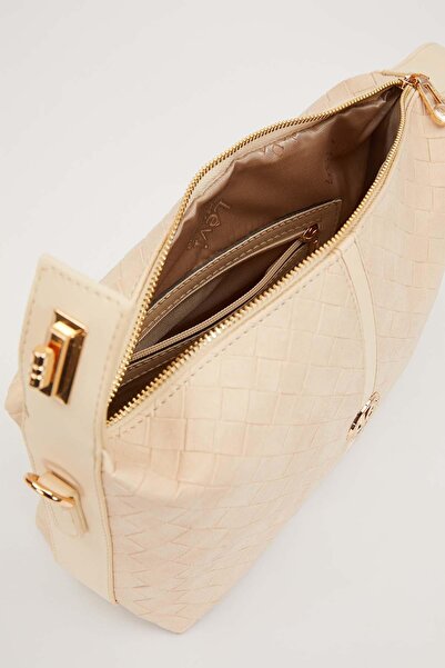 Levidor Krem Örgü Dokulu El Çantası