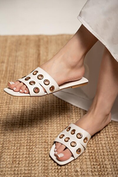 LamintaGlobal Duffy White Capsule Detailed Women's Slippers