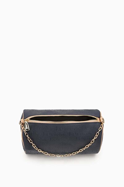 Levidor Navy Blue Printed Cylinder Model Handbag