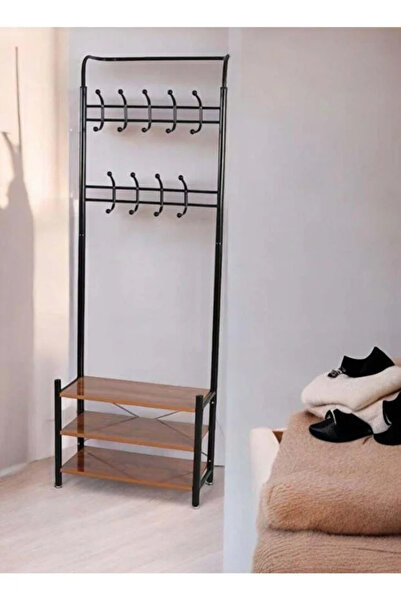 Generic Black Metal Clothes Hanger, Rack, and 3-Tier Organizer