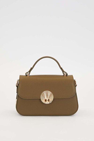 Levidor Khaki Round Buckle Handbag