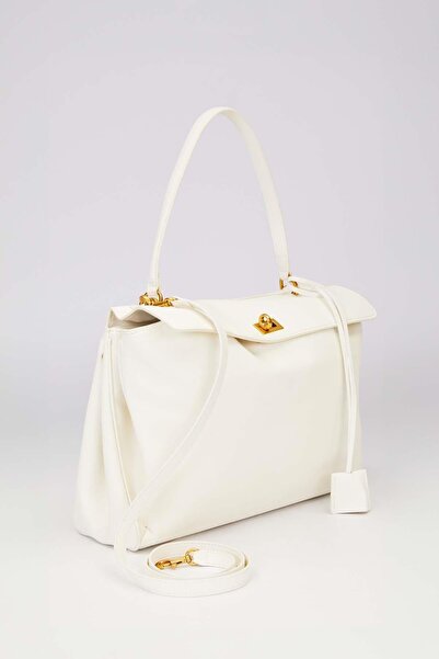 Levidor Біла золота застібка Детальна ручна сумка