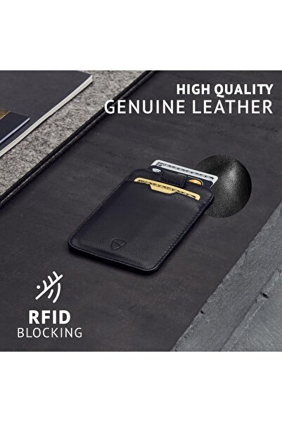 Vaultskin Mens RFID Blocking Slim Leather Card Wallet - CHELSEA Minimalist Front Pocket Cardholder