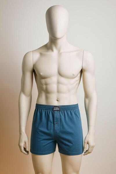 TURKUAZ KIDS 6-Pack Cotton Combed Buttoned Men's Boxers Men's Underwear One Hundred Percent Cotton