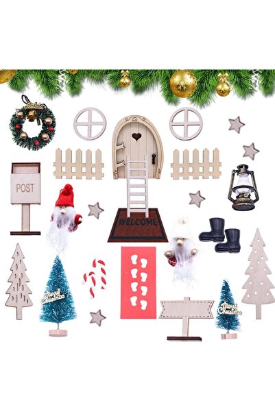 Palwin Set decorațiuni de Crăciun, textil/plastic/lemn, multicolor, 27 piese