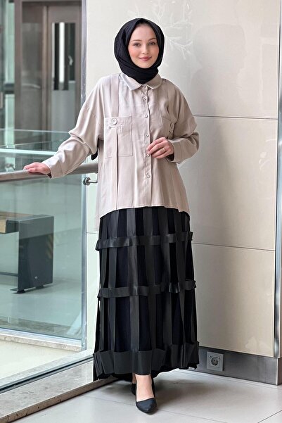 Ceremony Tunic with Leather Strap Detail on the Shoulder