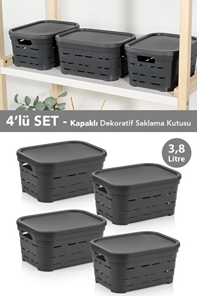 Meleni Home 4-dijelna dekorativna piramidalna kutija za odlaganje sa poklopce...