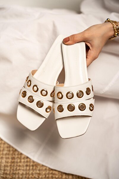 LamintaGlobal Duffy White Capsule Detailed Women's Slippers