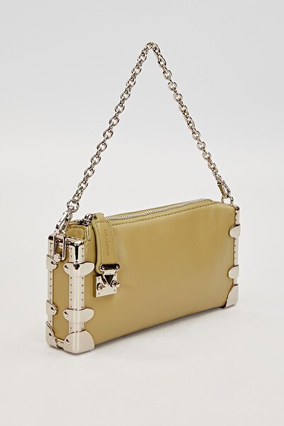 Levidor Yeşil Metal Köşeli Omuz Çantası