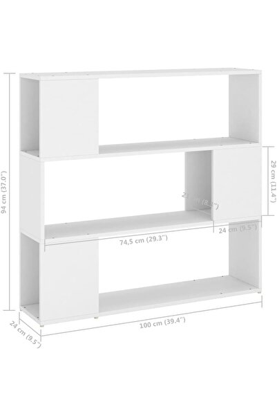 Modern home White Tall 4-Shelf Wooden Storage Unit – 90 cm for Home & Office