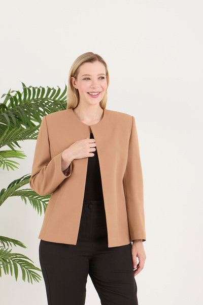 Fagi Women's Plus Size Collarless Jacket