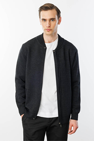 Desen Ανδρικό πλεκτό μάλλινο παλτό με γιακά από ατσάλι