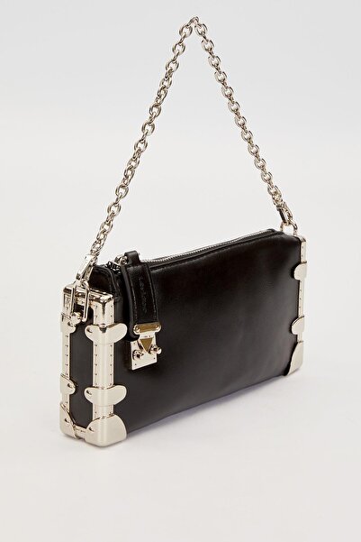 Levidor Black metal corner shoulder bag