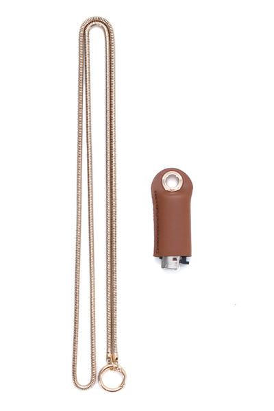 Sun Pieces Kahverengi Vegan Deri Çakmak Kılıfı, El Yapımı Çakmaklık, Çanta Charmı, Çakmaklı Kolye