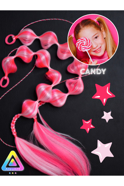 alsuart White Neon Pink Color Hair Bubble Hair Clip Braid Model Birthday and ...
