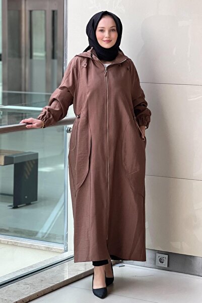 Ceremony Trench Coat with Hood and Lining on the Sides