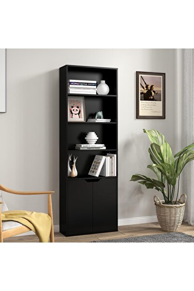 Modern home Modern White bookcase with 6 shelves for storage and display perfect for offices and homes