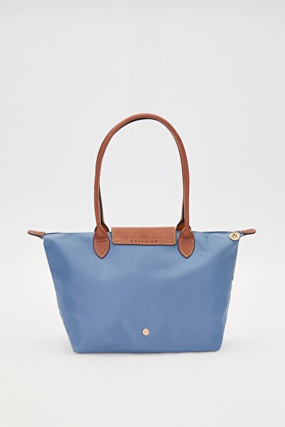 Levidor Mavi Deri Kapaklı Uzun Askılı Omuz Çantası