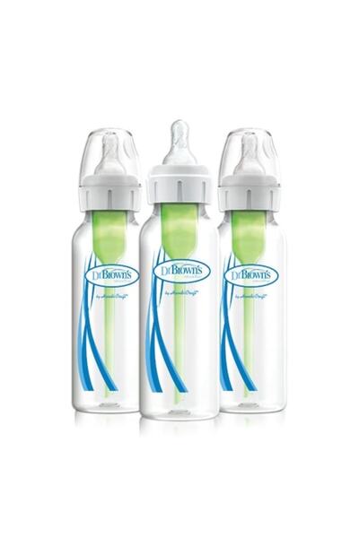 dr browns Set 3 Biberoane Dr. Brown's SB83005, cu Dispozitive Anticolici, Options Plus, 0-3 Luni, 250 ml, Alba