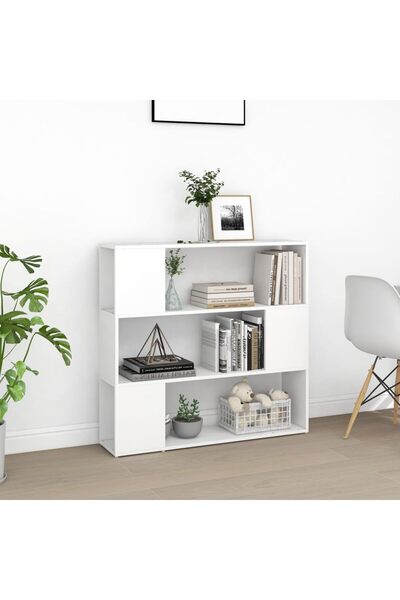Modern home White Tall 4-Shelf Wooden Storage Unit – 90 cm for Home & Office