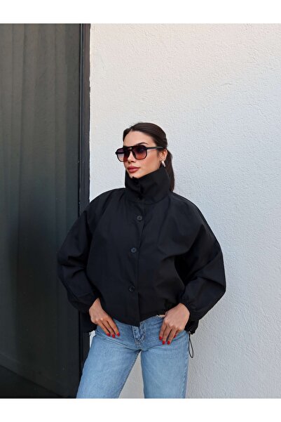 ESRAHELVACI Black Stand Collar Bomber Jacket