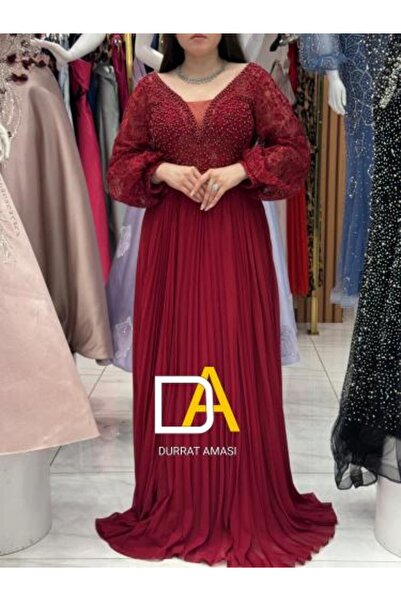 DRAT AMASYE Evening dress chiffon embroidered bodice with lace
