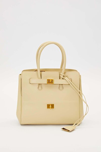 Levidor Green Leather Handbag with Accessory Detail