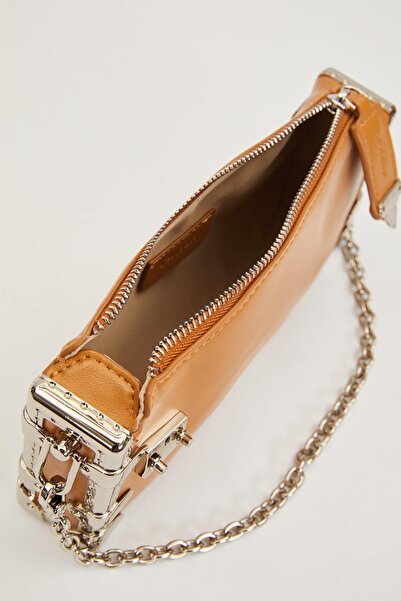 Levidor Coffee Metal Corner Shoulder Bag