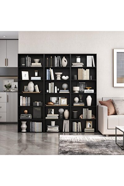 Modern home Tall 6-Shelf Wooden Storage Unit – White 180 cm for Living Room & Office