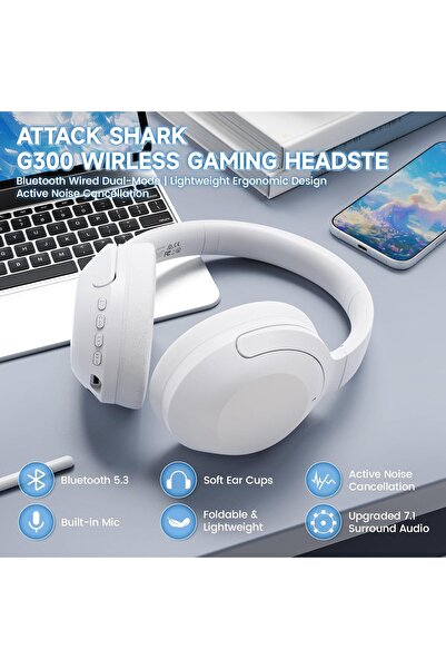 Attack Shark G300 Wireless Over-Ear Headphones