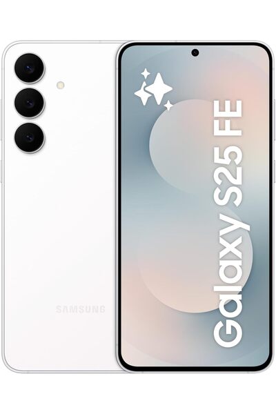 Samsung هاتف Galaxy S25 FE AI، أبيض، ذاكرة وصول عشوائي (RAM) سعة 8 جيجابايت، سعة تخزين 256 جيجابايت، كاميرا بدقة 50 ميجابكسل، شاشة 6.7 بوصة، نحيف