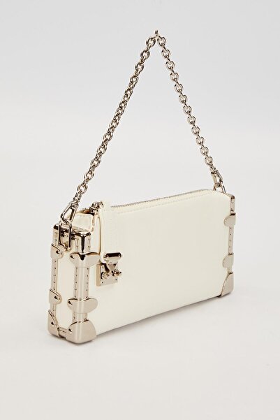 Levidor White metal corner shoulder bag