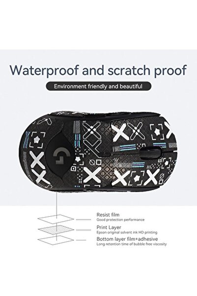 fulina Printstream Mouse Non-Slip Sticker,Sweat-Resistant,Self-Adhesive Design,for Logi PRO,VALORANT/CSGO